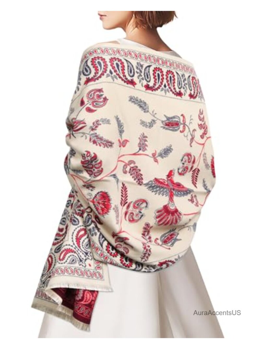 Women's Pashmina Shawl Wrap, Oversized Winter Scarf for Evening Dresses, Cotton